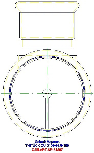 GE Mapress Kupfer T-Stück reduziert d108-88,9-108_61297_L