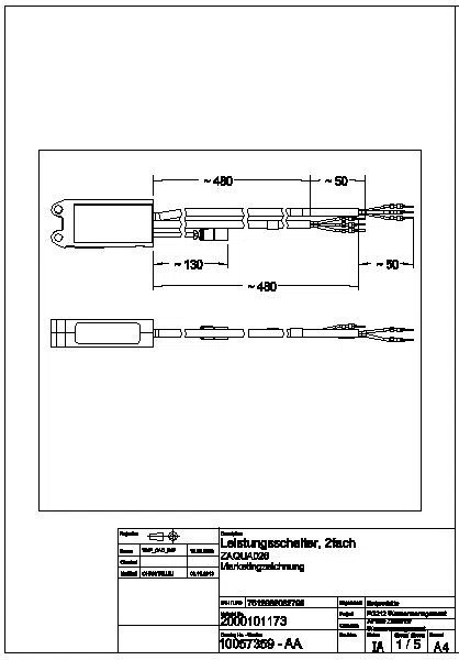 Leistungsschalter, A3000open, für Elektronikmodule, 10 A-230 VAC, ZAQUA026