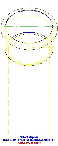 GE Mapress Edelstahl Bogen 45Gr d88,9 mit Einschubende (LABS-frei)_82710_L