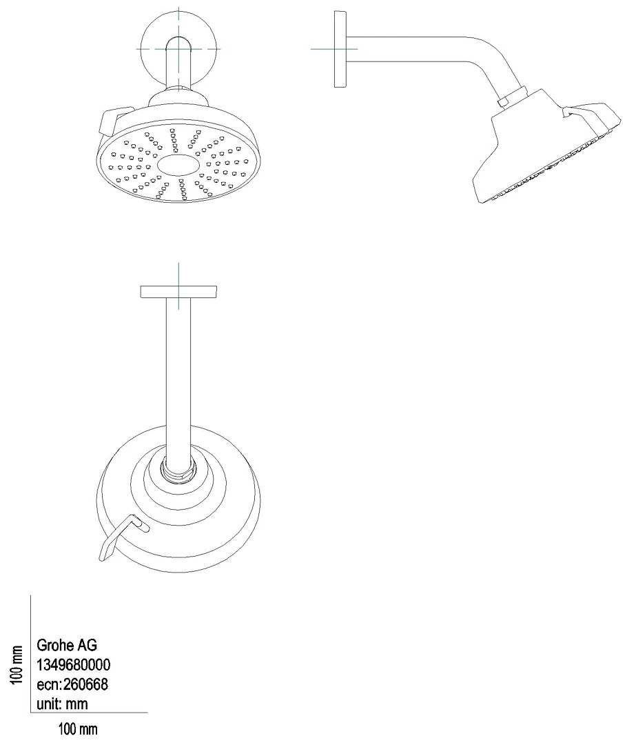 GROHE Kopfbrause-Set Tempesta 140 134968 2 Strahlarten Brausearm chrom