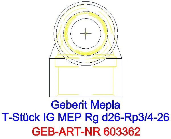 GE Mepla T-Stück mit IG Rg d26-Rp3/4-26_603.362.00.5_L