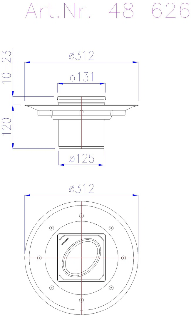 KESSEL-Dünnbettaufsatz Variofix Designrost Oval, ohne Lock&Lift, V2A