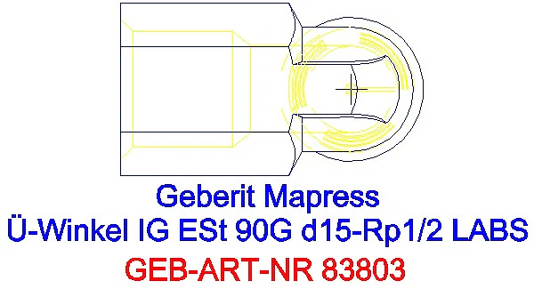 GE Mapress Edelstahl Übergangswinkel 90Gr mit IG (LABS-frei) d15-Rp1/2_83803_G