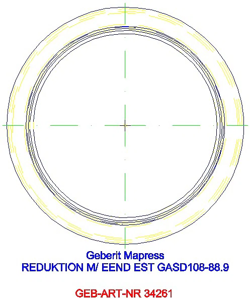 GE Mapress Edelstahl Reduktion mit Einschubende (Gas) d108-88.9_34261_A