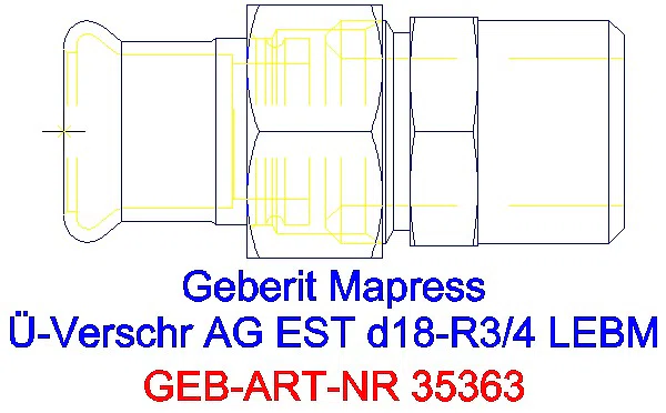 GE Mapress Edelstahl Übergangsverschr. mit AG ÜM aus ESt d18-R3/4_35363_G