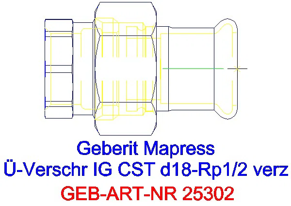 GE Mapress C-Stahl Übergangs- verschraubung mit IG d18-Rp1/2 verzinkt_25302_A