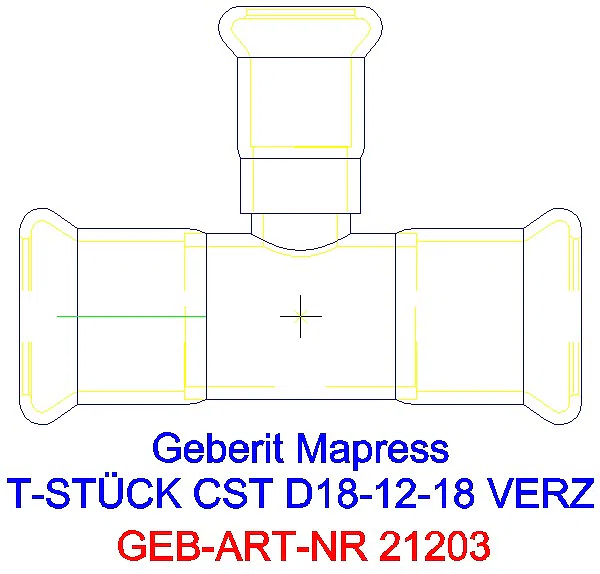 GE Mapress C-Stahl T-Stück reduziert d18-12-18 verzinkt_21203_A