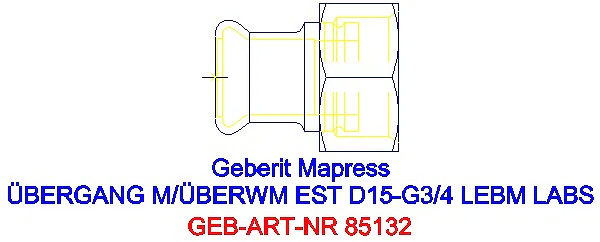 GE Mapress Edelstahl Übergang mit ÜM aus ESt (LABS-frei) d15-G3/4_85132_G