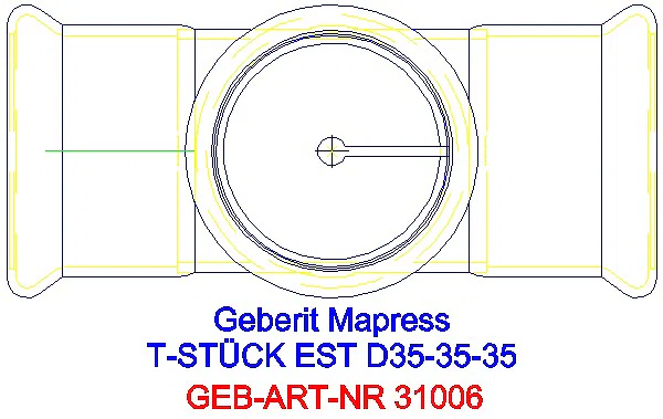 GE Mapress Edelstahl T-Stück egal d35-35-35_31006_G