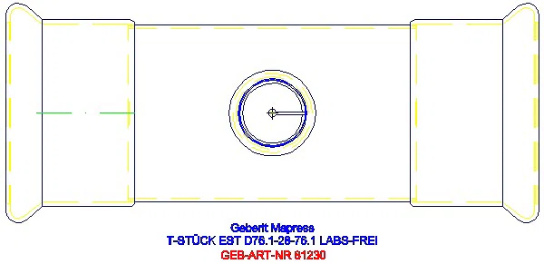 GE Mapress Edelstahl T-Stück reduziert (LABS-frei) d76,1-28-76,1_81230_G