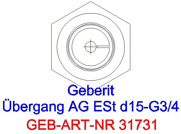 GE Mapress Edelstahl Übergang mit AG d15-G3/4_31731_L