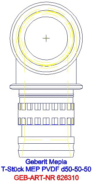 GE Mepla T-Stück egal PVDF d50-50-50_626.310.00.5_L