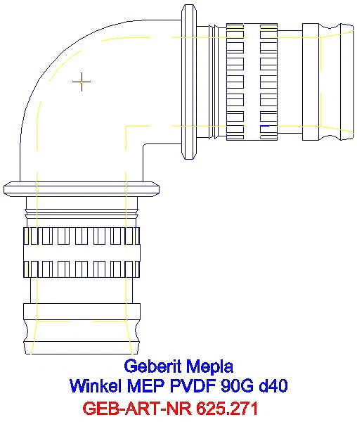 GE Mepla Winkel PVDF 90Gr d40_625.271.00.5_L