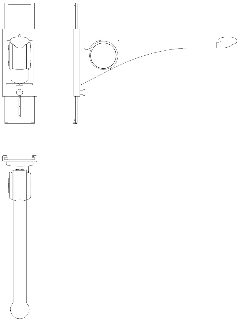 HEWI Stützklappgriff Premium,700 mm mit Höhenverstellung anthr hgl-wem