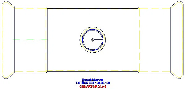 GE Mapress Edelstahl T-Stück reduziert d108-35-108_31246_G