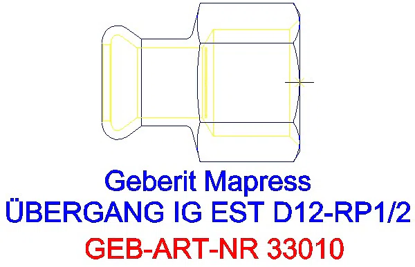 GE Mapress Edelstahl Übergang mit IG d12-Rp1/2_33010_G
