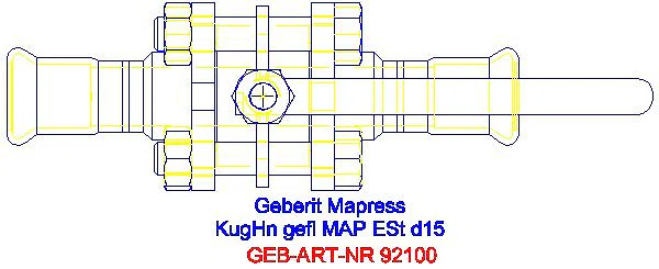GE Mapress Kugelhahn NPW, mit Bet.-Hebel geflanscht d15_92100_G