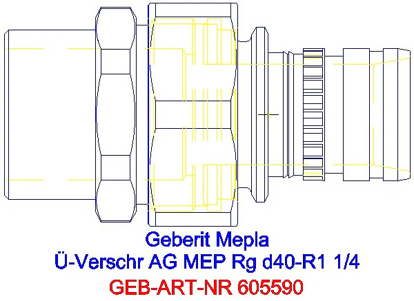 GE Mepla Übergangsverschraubung mit AG Rg d40-R1 1/4_605.590.00.5_G