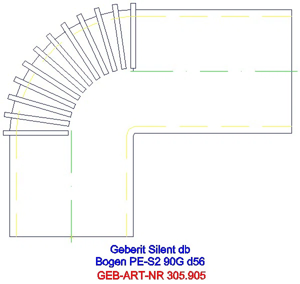 GE Silent-db20 Anschlussbogen 90Gr verlängert d56/56_305.905.14.1_A