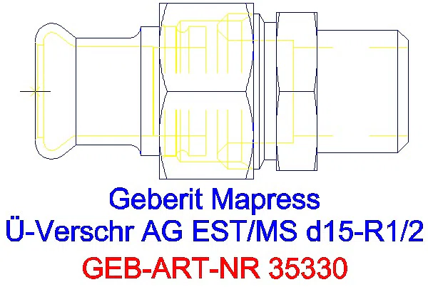 GE Mapress Edelstahl Übergangsverschr. mit AG d15-R1/2_35330_G