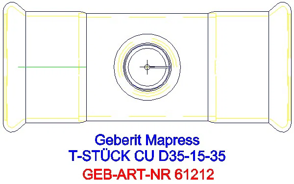 GE Mapress Kupfer T-Stück reduziert d35-15-35_61212_G