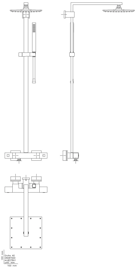 GROHE Duschsystem Euphoria Cube 230 26087 mit Thermostat Wandmontage chrom