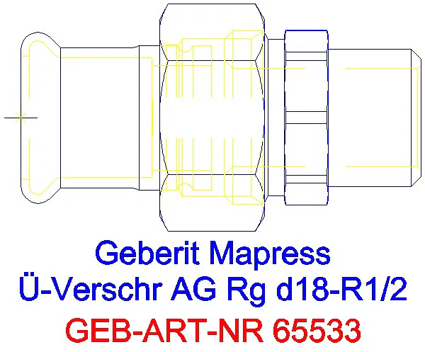 GE Mapress Kupfer Übergangsverschraubung mit AG Rg d18-R1/2_65533_A