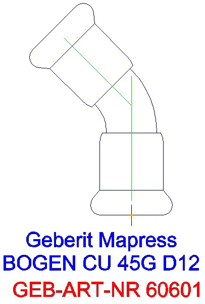 GE Mapress Kupfer Bogen 45Gr d12_60601_A