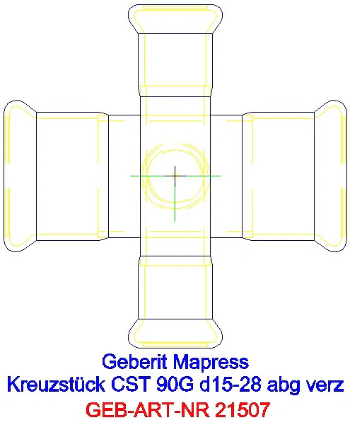 GE Mapress C-Stahl Kreuzstück 90Gr abgesetzt d15-28 verzinkt_21507_G