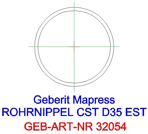 GE Mapress Edelstahl Rohrnippel d35_32054_A