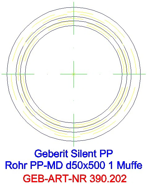GE Silent-PP Rohr mit Muffe d50x2 L:50cm_390.202.14.1_G
