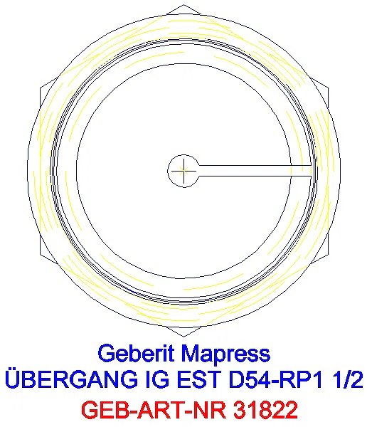 GE Mapress Edelstahl Übergang mit IG d54-Rp1 1/2_31822_L