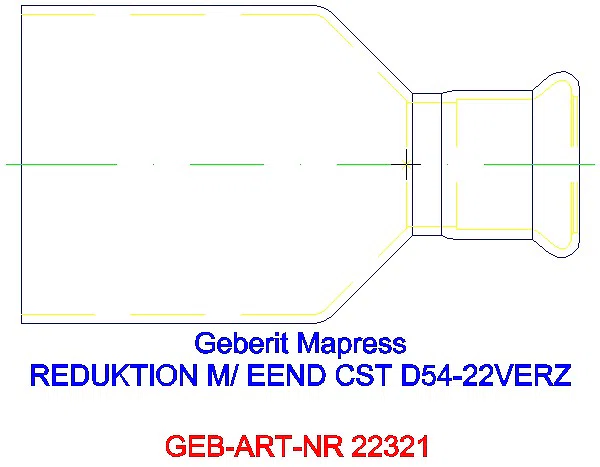GE Mapress C-Stahl Reduktion mit Einschubende d54-22 verzinkt_22321_L
