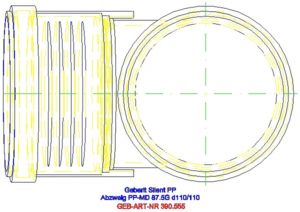 GE Silent-PP Bogenabzweigung 87,5Gr d110/110_390.555.14.1_G