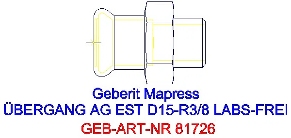 GE Mapress Edelstahl Übergang mit AG (LABS-frei) d15-R3/8_81726_G