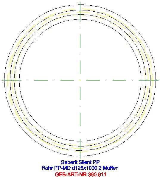 GE Silent-PP Rohr mit zwei Muffen d125x4,2 L:100cm_390.611.14.1_G