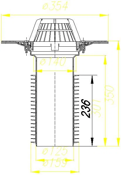 DALLMER Sanierungs-Dachablauf 63 T PVC, DN 150