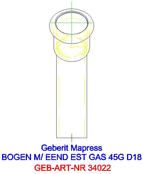 GE Mapress Edelstahl Bogen 45Gr d18 mit Einschubende (Gas)_34022_L