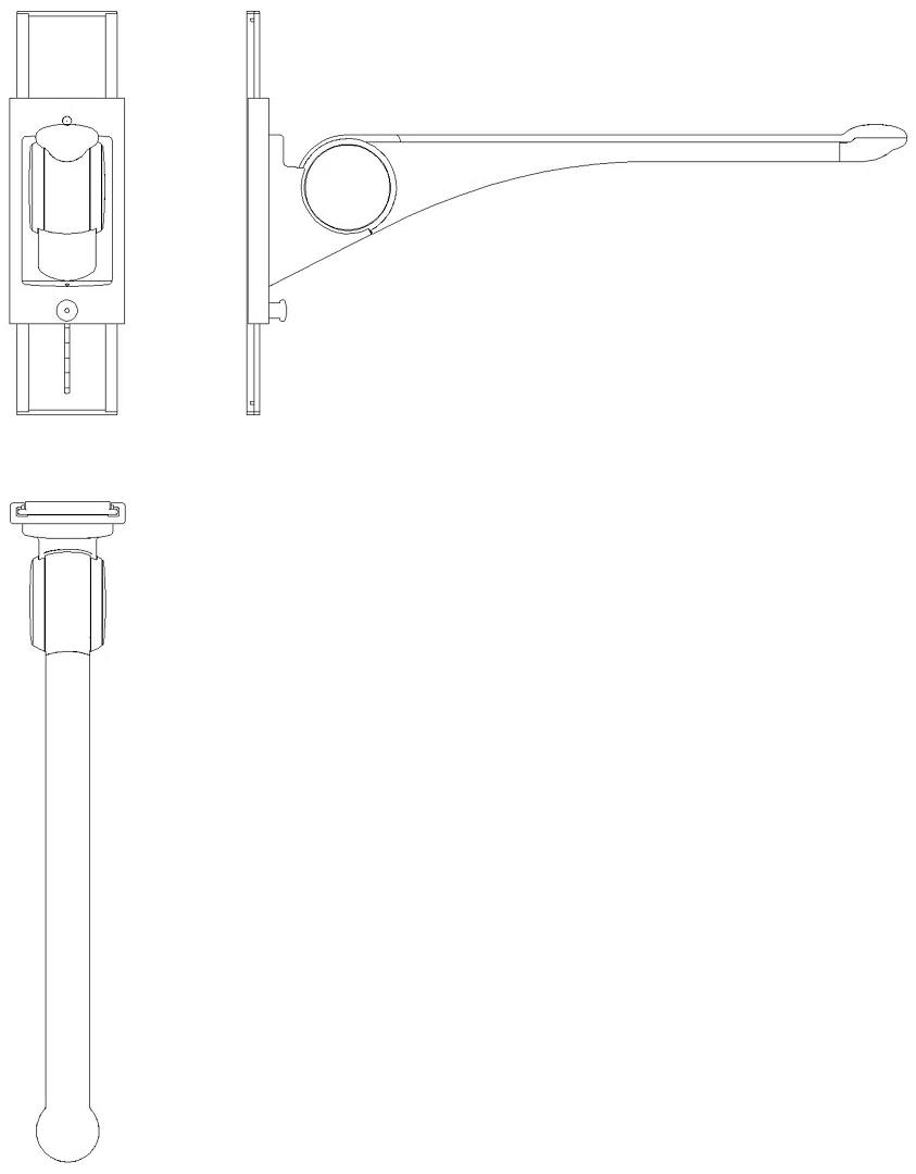 HEWI Stützklappgriff Premium,850 mm mit Höhenverstellung weiß hgl-atm