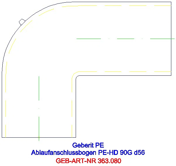 GE PE Anschlussbogen 90Gr für Manschette d56/di50_363.080.16.1_A