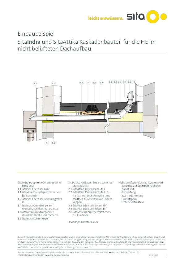 Kaskadenentwässerung Einbaubeispiele