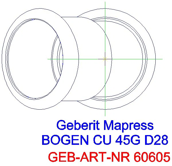 GE Mapress Kupfer Bogen 45Gr d28_60605_G
