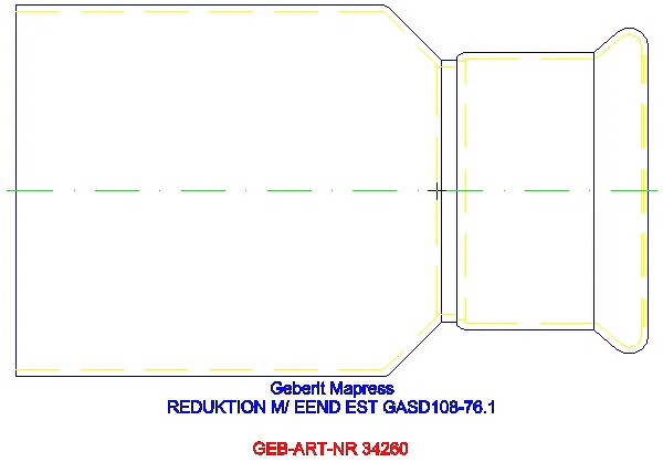 GE Mapress Edelstahl Reduktion mit Einschubende (Gas) d108-76.1_34260_L