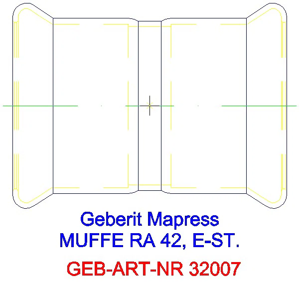GE Mapress Edelstahl Muffe d42_32007_A