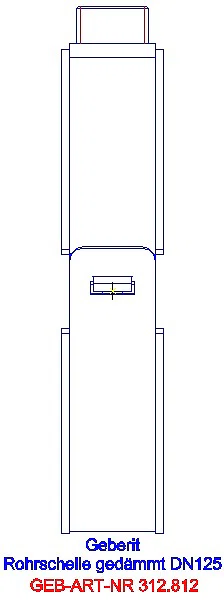 GE Silent-db20 Rohrschelle gedämmt mit Gewindemuffe M10 / G1/2 d125_312.812.26.1_L