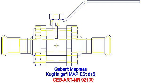 GE Mapress Kugelhahn NPW, mit Bet.-Hebel geflanscht d15_92100_A