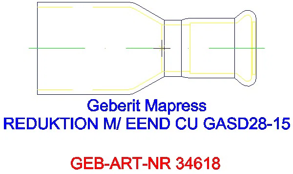GE Mapress Kupfer Reduktion mit Einschubende (Gas blau) d28-15_34618_L