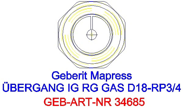 GE Mapress Kupfer Übergang mit IG (Gas) Rg d18-Rp3/4_34685_L