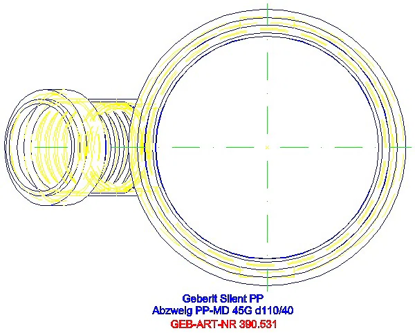 GE Silent-PP Abzweig 45Gr d110/40_390.531.14.1_G