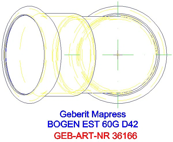 GE Mapress Edelstahl Bogen 60Gr d42_36166_G